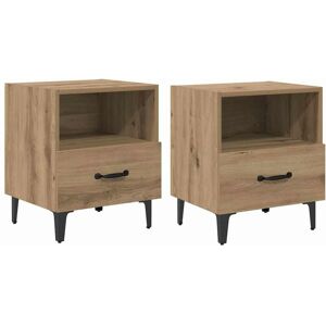 Bedside Cabinet with Drawer 2 pcs Artisan oak 40 x 35 x 47.5 cm vidaXL Bedside Cabinet with Drawer 2 pcs Artisan oak 40 x 35 x 47.5 cm vidaXL