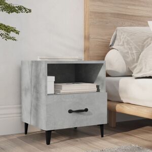 vidaXL Nova - Modern Nightstand with Drawer and Metal Legs - Concrete Grey vidaXL Nova - Modern Nightstand with Drawer and Metal Legs - Concrete Grey