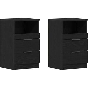 Vidaxl - Bedside Cabinet 2 pcs Black oak 40 x 35 x 65 cm Engineered wood Vidaxl - Bedside Cabinet 2 pcs Black oak 40 x 35 x 65 cm Engineered wood