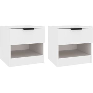 Bedside Cabinets 2 pcs White Engineered Wood Vidaxl Bedside Cabinets 2 pcs White Engineered Wood Vidaxl