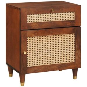 Bedside Tables Brown 50 x 33 x 60 cm Cane and solid mango wood vidaXL Bedside Tables Brown 50 x 33 x 60 cm Cane and solid mango wood vidaXL
