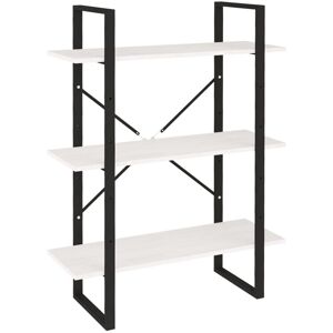 3-Tier Book Cabinet White 80x30x105 cm Solid Pine Wood Vidaxl 3-Tier Book Cabinet White 80x30x105 cm Solid Pine Wood Vidaxl