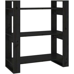 Book Cabinet/Room Divider Black 80x35x91 cm Solid Wood Pine vidaXL Book Cabinet/Room Divider Black 80x35x91 cm Solid Wood Pine vidaXL