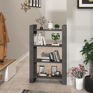 Vidaxl - Book Cabinet/Room Divider Grey 80x35x125 cm Solid Wood Pine Vidaxl - Book Cabinet/Room Divider Grey 80x35x125 cm Solid Wood Pine