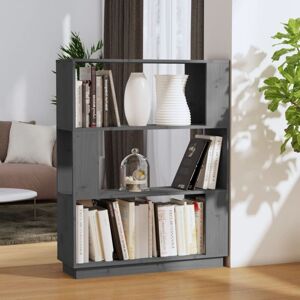 vidaXL Grey Solid Wood Pine Book Cabinet - Book Shelf & Room Divider vidaXL Grey Solid Wood Pine Book Cabinet - Book Shelf & Room Divider