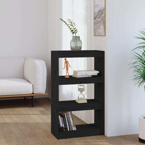 Vidaxl - Book Cabinet/Room Divider Black 60x30x103.5 cm Solid Wood Pine Vidaxl - Book Cabinet/Room Divider Black 60x30x103.5 cm Solid Wood Pine