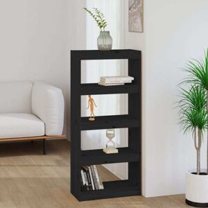 Vidaxl - Book Cabinet/Room Divider Black 60x30x135.5 cm Solid Wood Pine Vidaxl - Book Cabinet/Room Divider Black 60x30x135.5 cm Solid Wood Pine