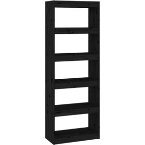 Vidaxl - Book Cabinet/Room Divider Black 60x30x167.5 cm Solid Wood Pine Vidaxl - Book Cabinet/Room Divider Black 60x30x167.5 cm Solid Wood Pine