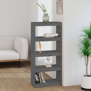Vidaxl - Book Cabinet/Room Divider Grey 60x30x135.5 cm Solid Wood Pine Vidaxl - Book Cabinet/Room Divider Grey 60x30x135.5 cm Solid Wood Pine