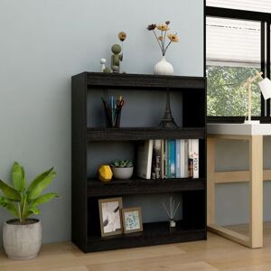 Book Cabinet/Room Divider Black 100x30x103 cm Solid Pinewood vidaXL Book Cabinet/Room Divider Black 100x30x103 cm Solid Pinewood vidaXL