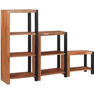 Bookshelf 3 pcs Brown 50 x 30 x 110 cm Solid Acacia wood vidaXL Bookshelf 3 pcs Brown 50 x 30 x 110 cm Solid Acacia wood vidaXL