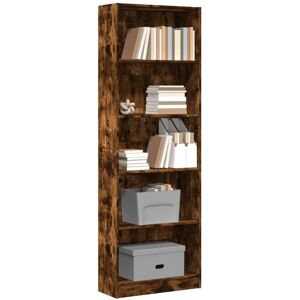 Bookcase Smoked Oak 60x24x176 cm Engineered Wood Vidaxl Bookcase Smoked Oak 60x24x176 cm Engineered Wood Vidaxl