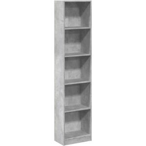Bookcase Concrete Grey 40x24x176 cm Engineered Wood Vidaxl Bookcase Concrete Grey 40x24x176 cm Engineered Wood Vidaxl