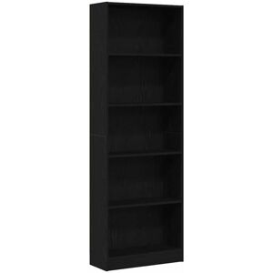 Bookcase Black oak 60 x 24 x 176 cm Engineered wood Vidaxl Bookcase Black oak 60 x 24 x 176 cm Engineered wood Vidaxl