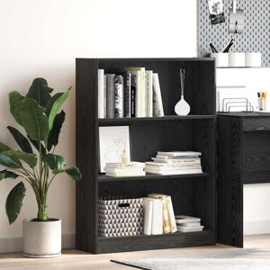 Bookcase Black oak 80 x 24 x 109 cm Engineered wood Vidaxl Bookcase Black oak 80 x 24 x 109 cm Engineered wood Vidaxl