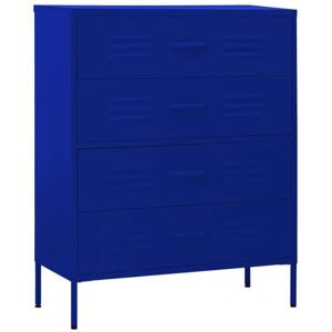 Chest of Drawers Navy Blue 80x35x101.5 cm Steel Vidaxl Chest of Drawers Navy Blue 80x35x101.5 cm Steel Vidaxl