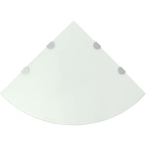 Corner Shelf with Chrome Supports Glass White 45x45 cm Vidaxl Corner Shelf with Chrome Supports Glass White 45x45 cm Vidaxl