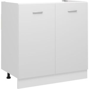 vidaXL White Engineered Wood Sink Base Cabinet - Sink Bottom Storage Shelf Organizer vidaXL White Engineered Wood Sink Base Cabinet - Sink Bottom Storage Shelf Organizer