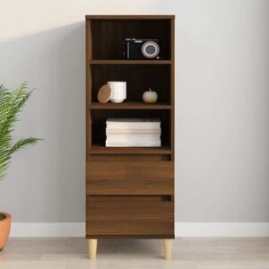 Highboard Brown Oak 40x36x110 cm Engineered Wood Vidaxl Highboard Brown Oak 40x36x110 cm Engineered Wood Vidaxl