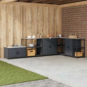 Kitchen Storage Shelf with Shelf with Storage Anthracite Steel Vidaxl Kitchen Storage Shelf with Shelf with Storage Anthracite Steel Vidaxl