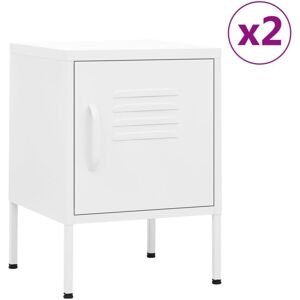 Nightstands 2 pcs White 35x35x51 cm Steel Vidaxl Nightstands 2 pcs White 35x35x51 cm Steel Vidaxl