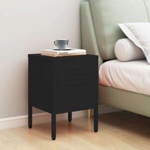 Nightstand Black 35x35x51 cm Steel Vidaxl Nightstand Black 35x35x51 cm Steel Vidaxl