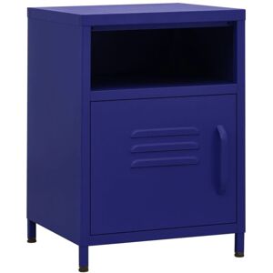 Nightstand Navy Blue 35x35x51 cm Steel Vidaxl Nightstand Navy Blue 35x35x51 cm Steel Vidaxl