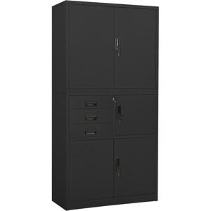 vidaXL Office Cabinet Anthracite Steel Furniture Filing File Storage Cabinet vidaXL Office Cabinet Anthracite Steel Furniture Filing File Storage Cabinet
