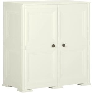 vidaXL Vanilla Ice Plastic Storage Cabinet - Storage Cabinet vidaXL Vanilla Ice Plastic Storage Cabinet - Storage Cabinet