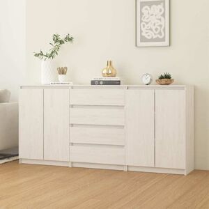 Side Cabinets 3 pcs White Solid Pinewood Vidaxl Side Cabinets 3 pcs White Solid Pinewood Vidaxl