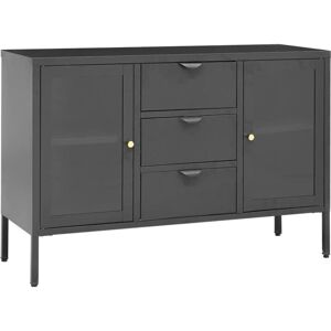 Sideboard Anthracite 105x35x70 cm Steel and Tempered Glass Vidaxl Sideboard Anthracite 105x35x70 cm Steel and Tempered Glass Vidaxl