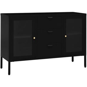 Sideboard Black 105x35x70 cm Steel and Tempered Glass Vidaxl Sideboard Black 105x35x70 cm Steel and Tempered Glass Vidaxl