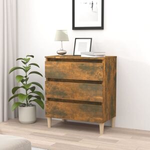 Sideboard Smoked Oak 60x35x69 cm Engineered Wood Vidaxl Sideboard Smoked Oak 60x35x69 cm Engineered Wood Vidaxl