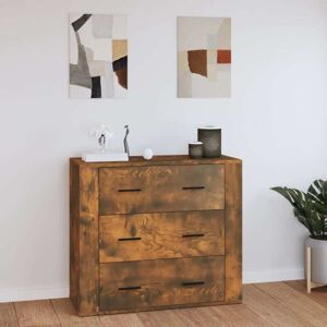 Sideboard Smoked Oak 80x33x70 cm Engineered Wood Vidaxl Sideboard Smoked Oak 80x33x70 cm Engineered Wood Vidaxl