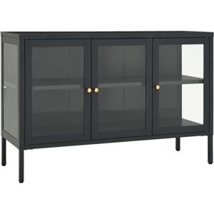 Sideboard Anthracite 105x35x70 cm Steel and Glass vidaXL Sideboard Anthracite 105x35x70 cm Steel and Glass vidaXL
