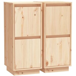 Sideboards 2 pcs 31.5x34x75 cm Solid Wood Pine Vidaxl Sideboards 2 pcs 31.5x34x75 cm Solid Wood Pine Vidaxl