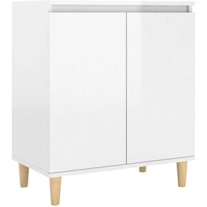 Vidaxl - Sideboard&Solid Wood Legs High Gloss White 60x35x70cm Engineered Wood Vidaxl - Sideboard&Solid Wood Legs High Gloss White 60x35x70cm Engineered Wood
