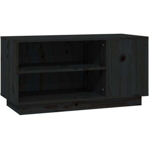 vidaXL 814408 Black Pine TV Cabinet - TV cabinet vidaXL 814408 Black Pine TV Cabinet - TV cabinet