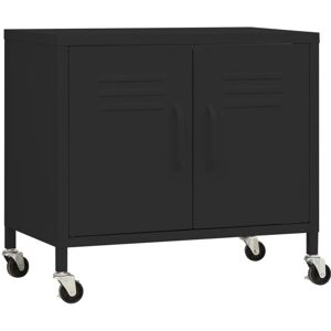 vidaXL Storage Cabinet Black Steel Home Sideboard - Storage Cabinet vidaXL Storage Cabinet Black Steel Home Sideboard - Storage Cabinet