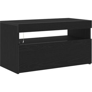 Vidaxl - tv Stand with led Lights - Black Oak - 75x35x40 cm - Made of Engineered Wood Vidaxl - tv Stand with led Lights - Black Oak - 75x35x40 cm - Made of Engineered Wood