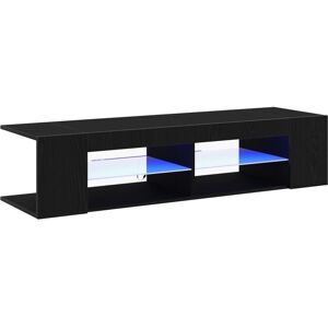 TV Stand with LED Lights, Black Oak, 135x39x30cm, Made of Engineered Wood vidaXL TV Stand with LED Lights, Black Oak, 135x39x30cm, Made of Engineered Wood vidaXL