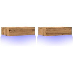 vidaXL Artisan Oak LED TV Cabinet - 2 pcs - 60x35x15.5 cm vidaXL Artisan Oak LED TV Cabinet - 2 pcs - 60x35x15.5 cm