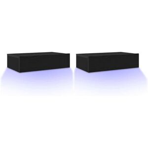 Vidaxl - tv Cabinets with led Lights 2 pcs Black Oak 60x35x15.5 cm Vidaxl - tv Cabinets with led Lights 2 pcs Black Oak 60x35x15.5 cm