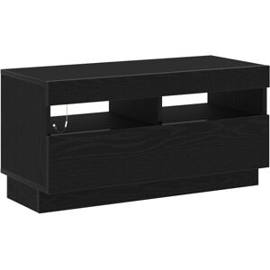 TV Cabinet with LED Lights - Black Oak, 80x35x40 cm, Made of Engineered Wood vidaXL TV Cabinet with LED Lights - Black Oak, 80x35x40 cm, Made of Engineered Wood vidaXL