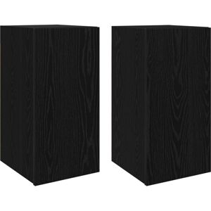 Vidaxl - tv Unit with Shelf Wall-mounted Other with Storage with Door 2 pcs Black oak Engineered Wood Vidaxl - tv Unit with Shelf Wall-mounted Other with Storage with Door 2 pcs Black oak Engineered Wood