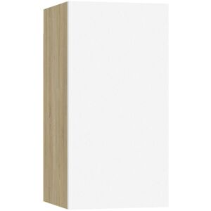 vidaXL TV Cabinet White and Sonoma Oak - Wall Mounted TV Stand vidaXL TV Cabinet White and Sonoma Oak - Wall Mounted TV Stand