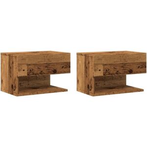 Wall-mounted Bedside Cabinets 2 pcs Old Wood vidaXL Wall-mounted Bedside Cabinets 2 pcs Old Wood vidaXL