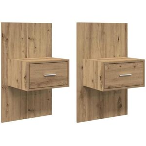 Vidaxl - Bed Cabinet with Drawer 2 pcs Artisan oak 48.5 x 32.5 x 80 cm Vidaxl - Bed Cabinet with Drawer 2 pcs Artisan oak 48.5 x 32.5 x 80 cm