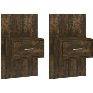 Wall-mounted Bedside Cabinets 2 pcs Smoked Oak Vidaxl Wall-mounted Bedside Cabinets 2 pcs Smoked Oak Vidaxl
