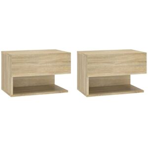 Wall-mounted Bedside Cabinets 2 pcs Sonoma Oak Vidaxl Wall-mounted Bedside Cabinets 2 pcs Sonoma Oak Vidaxl